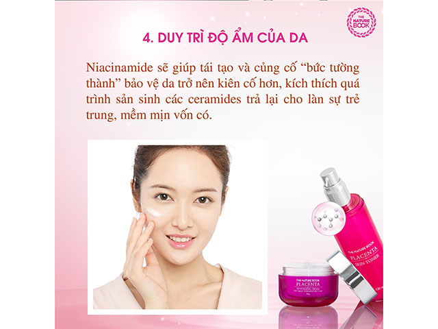 Tác dụng của Niacinamide giúp duy trì độ ẩm cho làn da